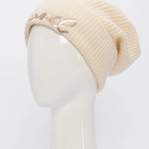 Chanel Ivory Knit Hat with Logo main image 5